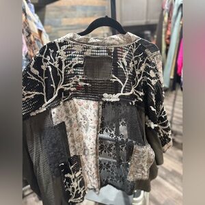 POL Floral Patchwork Jacket with Embroidered Details